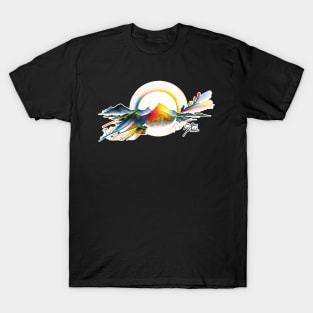 Rainbow Sunset over the Mountains - Beautiful Sunrise T-Shirt